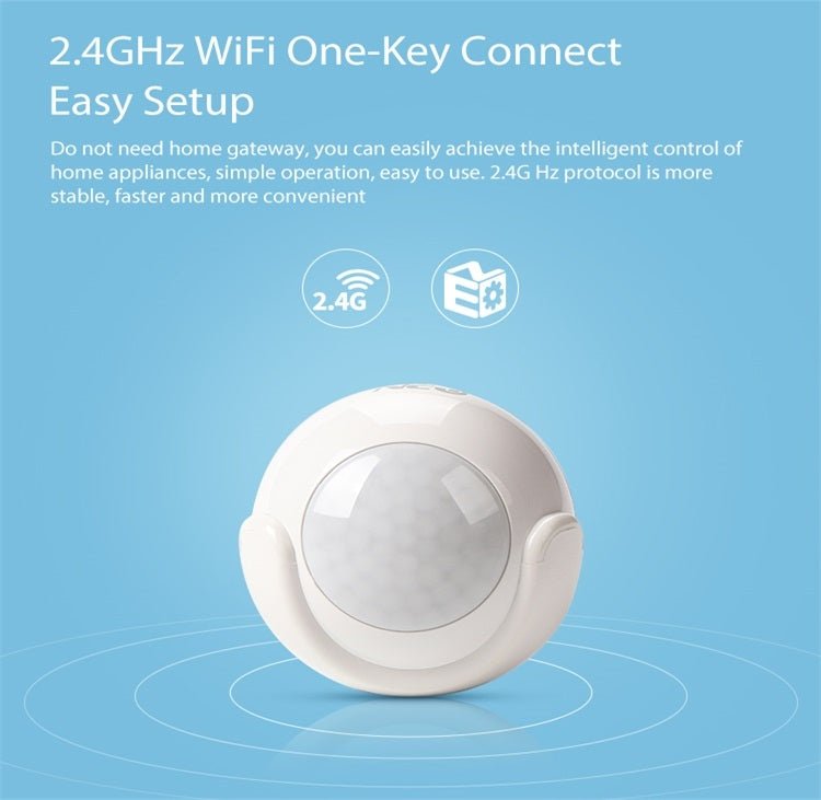 NEO NAS - PD01W Wireless WiFi PIR Detector Motion Sensor, Support Android / IOS systems & Ultra - bright Red LED - Trustpick