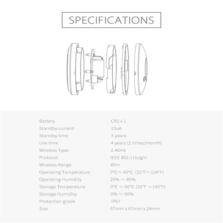 NEO NAS - WS02W WiFi Water Sensor & Flood Detector, Support Android / IOS systems - Trustpick