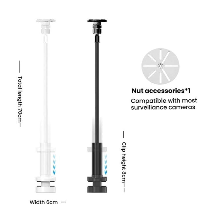 No - Drill Security Camera Mount With Clip Flexible Bendable Bracket Base For Baby Monitor/Webcam - Trustpick