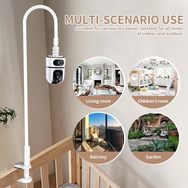 No - Drill Security Camera Mount With Clip Flexible Bendable Bracket Base For Baby Monitor/Webcam - Trustpick
