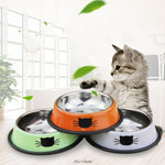 Non - slip Pet Stainless Steel Painted Cat Food Feeder - Trustpick