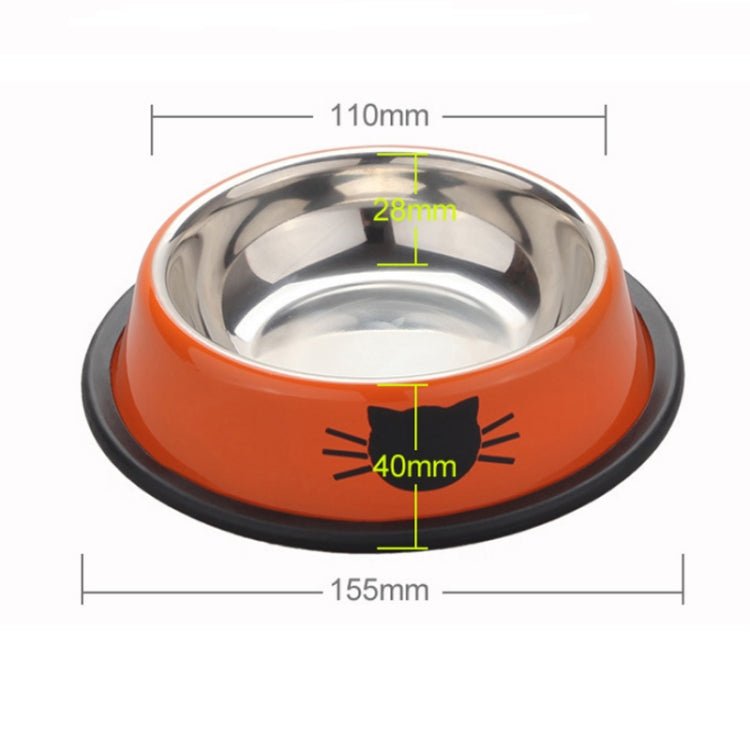 Non - slip Pet Stainless Steel Painted Cat Food Feeder - Trustpick