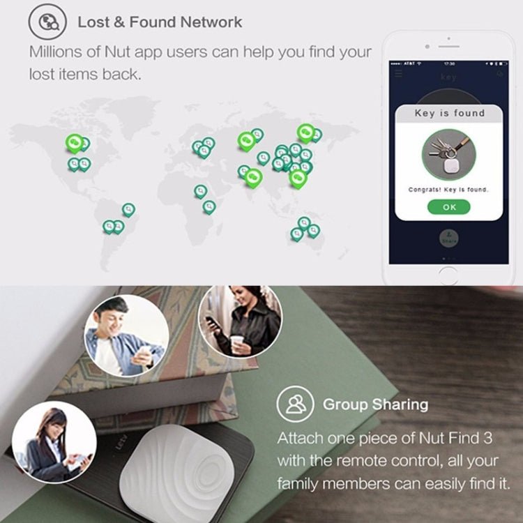 NUT F7X Smart Anti - Lost Device Bluetooth Two - Way Alarm Mobile Phone Key Wallet Anti - Lost Device - Trustpick