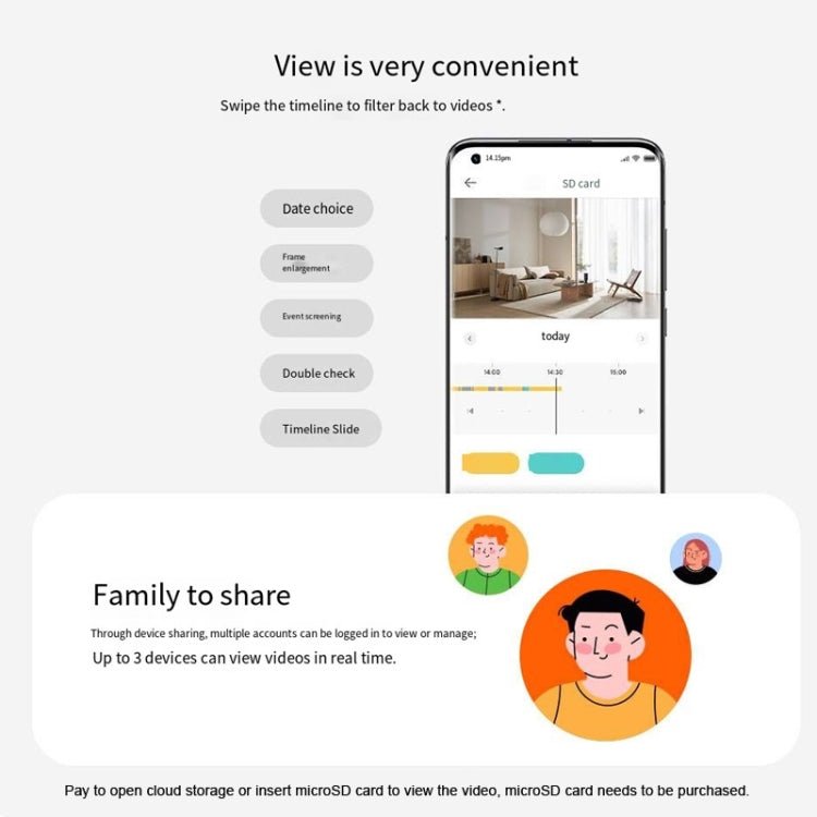 Original Xiaomi Mijia Smart Camera 3 PTZ Version 3K AI Detection Baby Monitor 5MP 360 Degree View Webcam Day & Night Work Infrared Night Vision, With US Plug Adapter - Trustpick