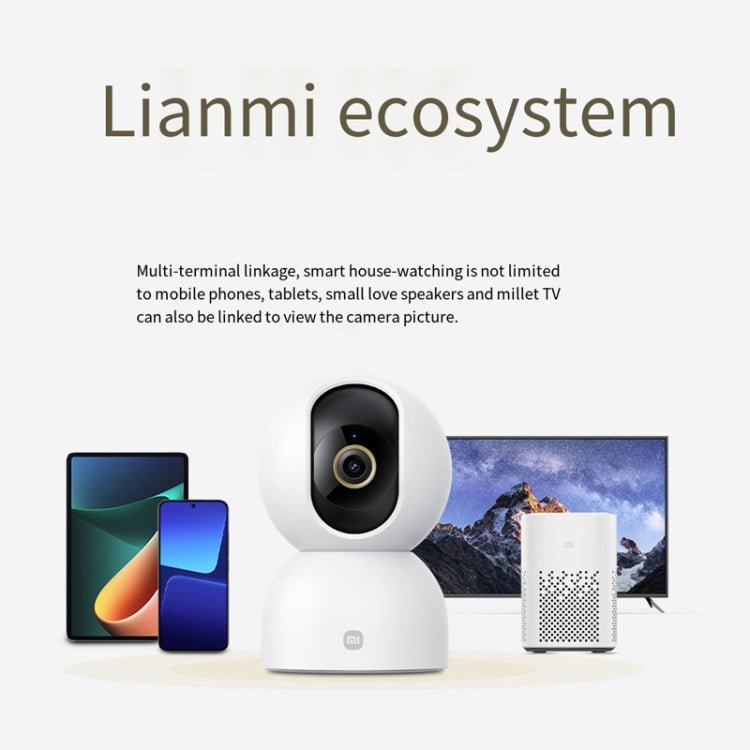 Original Xiaomi Mijia Smart Camera 3 PTZ Version 3K AI Detection Baby Monitor 5MP 360 Degree View Webcam Day & Night Work Infrared Night Vision, With US Plug Adapter - Trustpick