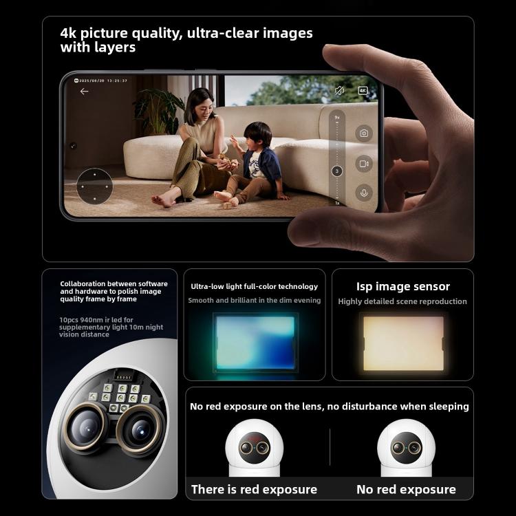 Original Xiaomi Mijia Smart Camera 4 9X Zoom Edition Baby Pet AI Facial Recognition Gesture Call Two - way Voice Camera For Mi Home APP - Trustpick