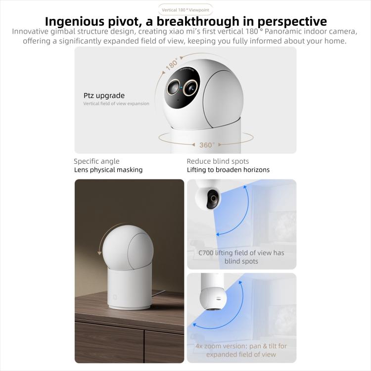 Original Xiaomi Mijia Smart Camera 4 9X Zoom Edition Baby Pet AI Facial Recognition Gesture Call Two - way Voice Camera For Mi Home APP - Trustpick