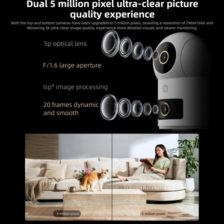 Original Xiaomi Mijia Smart Camera 4 Dual Lens PTZ 360 Degree AI Detection 5MP WiFi 6 Home Security Mi Home APP Camera - Trustpick