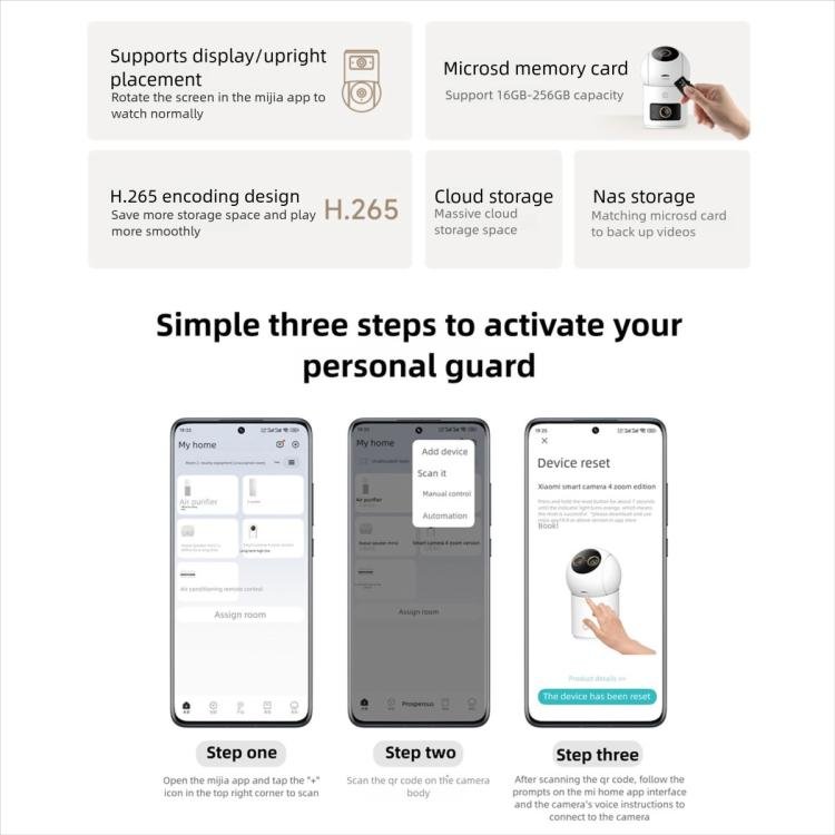 Original Xiaomi Mijia Smart Camera 4 Dual Lens PTZ 360 Degree AI Detection 5MP WiFi 6 Home Security Mi Home APP Camera - Trustpick