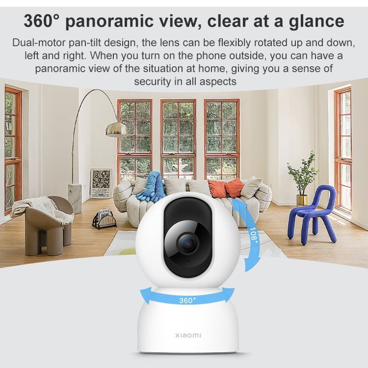 Original Xiaomi Smart Camera 2 PTZ, 360 Degree Panorama 1440P 2.5K Daul Band WiFi Support Micro SD Card, US Plug - Trustpick