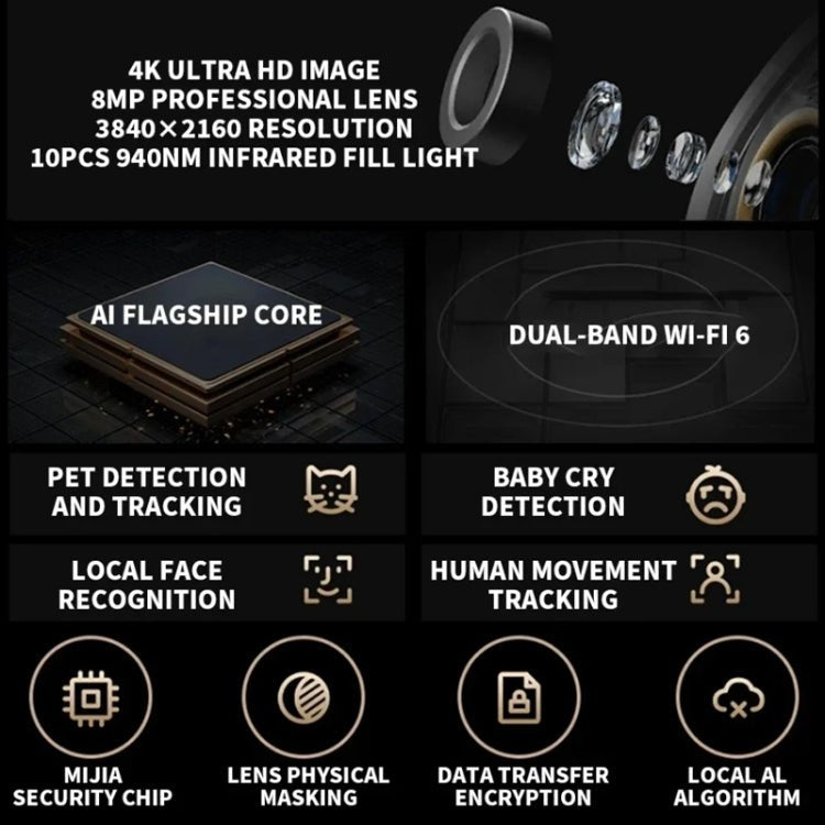 Original Xiaomi Smart Camera C700 4K 360 Viewing Angle Full - Color Night Vision AI Camera - Trustpick