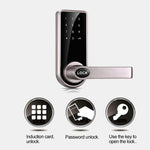 OS8818 Password + Key + Sensor Card Zinc Alloy Electronic Door Lock Touch Screen Electronic Code Lock - Trustpick