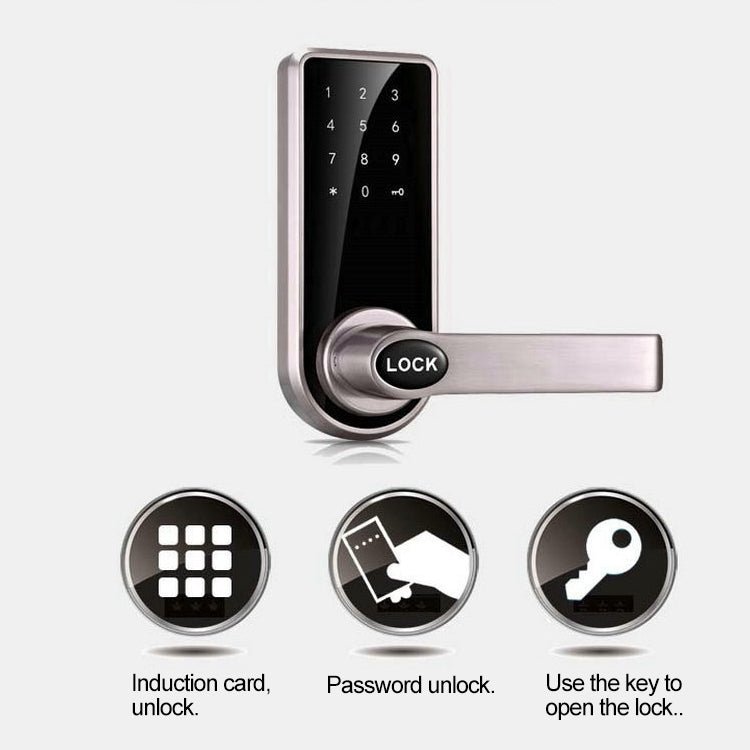 OS8818 Password + Key + Sensor Card Zinc Alloy Electronic Door Lock Touch Screen Electronic Code Lock - Trustpick