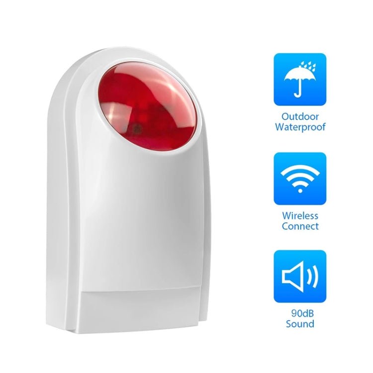 Outdoor Siren with Red Flashlight , Can be used 1.2A 12V as a Backup Battery - Trustpick