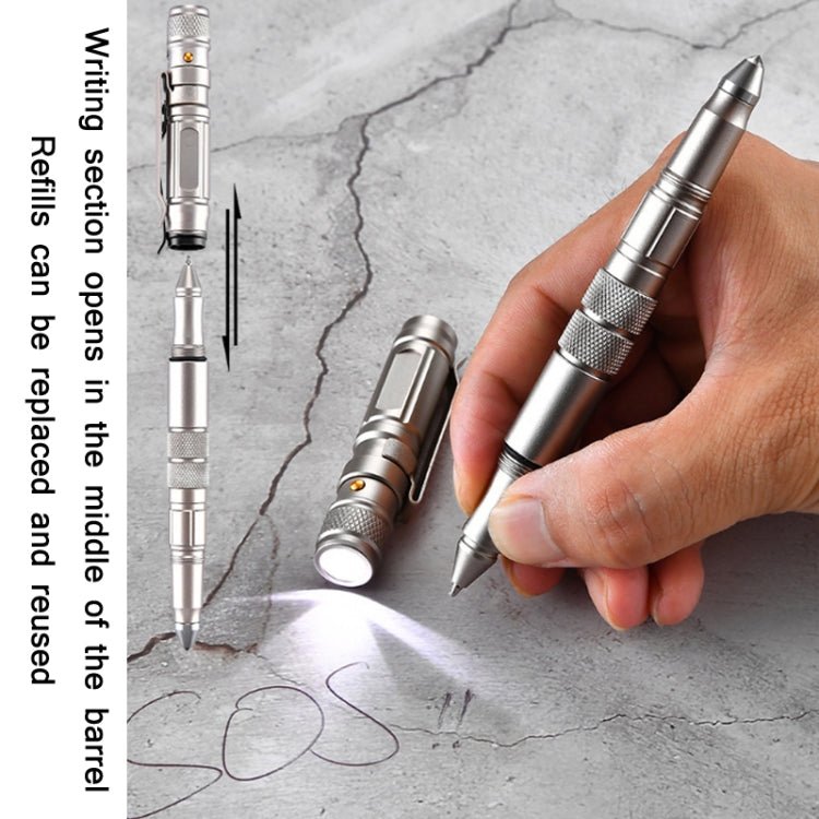 P08 Outdoor LED With Flashing Tungsten Steel Window Breaking Self - Defense Pen - Trustpick