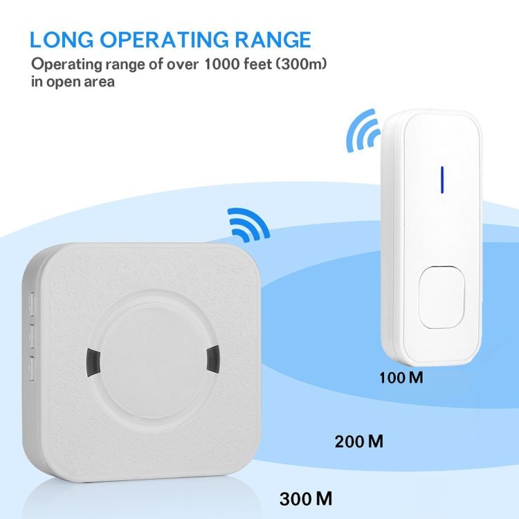 P6 - B 110dB Wireless IP55 Waterproof Low Power Consumption WiFi Doorbell Receiver, 53 Music Options, Receiver Distance: 300m - Trustpick