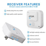P6 - B 110dB Wireless IP55 Waterproof Low Power Consumption WiFi Doorbell Receiver, 53 Music Options, Receiver Distance: 300m - Trustpick