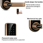 Password + Key + Sensor Card Zinc Alloy Red Bronze Electronic Door Lock Touch Screen Electronic Code Lock - Trustpick
