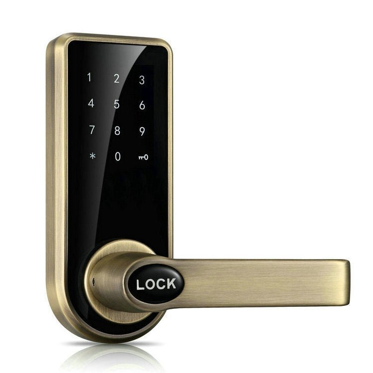 Password + Key + Sensor Card Zinc Alloy Red Bronze Electronic Door Lock Touch Screen Electronic Code Lock - Trustpick