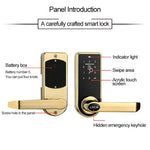 Password + Key + Sensor Card Zinc Alloy Red Bronze Electronic Door Lock Touch Screen Electronic Code Lock - Trustpick
