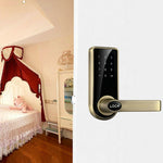 Password + Key + Sensor Card Zinc Alloy Red Bronze Electronic Door Lock Touch Screen Electronic Code Lock - Trustpick