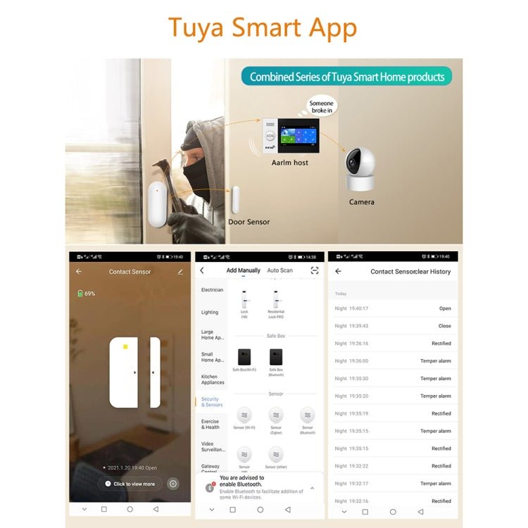 PB - 69W WIFI Smart Wireless Magnetic Door and Window Sensor - Trustpick