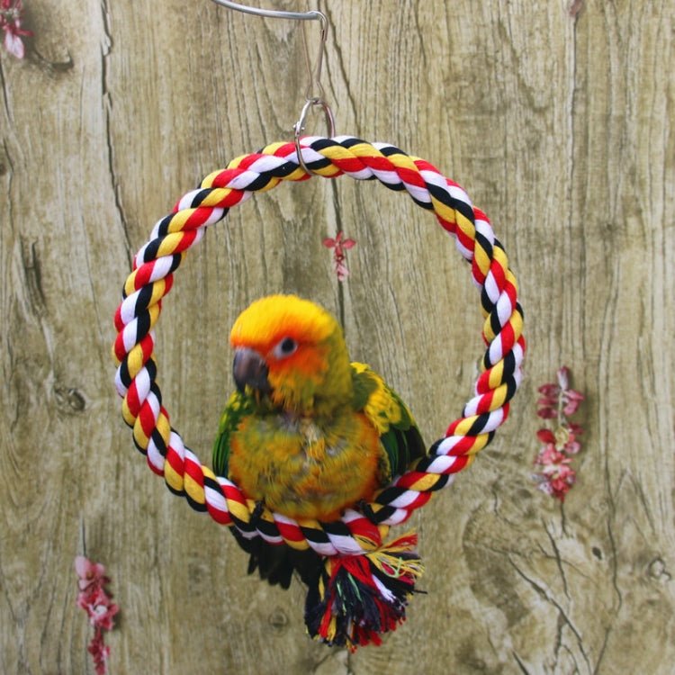 Pet Bird Bite - resistant Cotton Rope Swing Ring Toy Climbing Ring - Trustpick