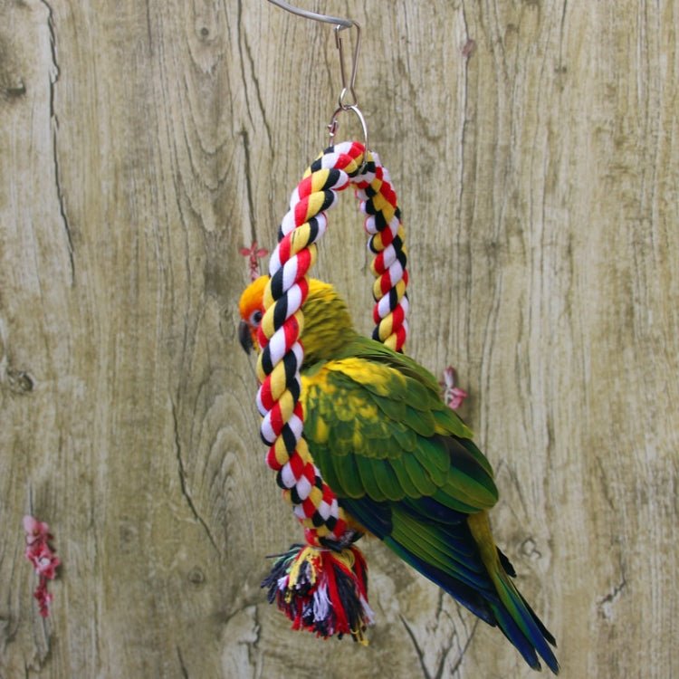 Pet Bird Bite - resistant Cotton Rope Swing Ring Toy Climbing Ring - Trustpick