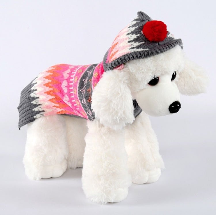 Pet Christmas Costume Sweater Hooded Ball Snowflake Costume - Trustpick
