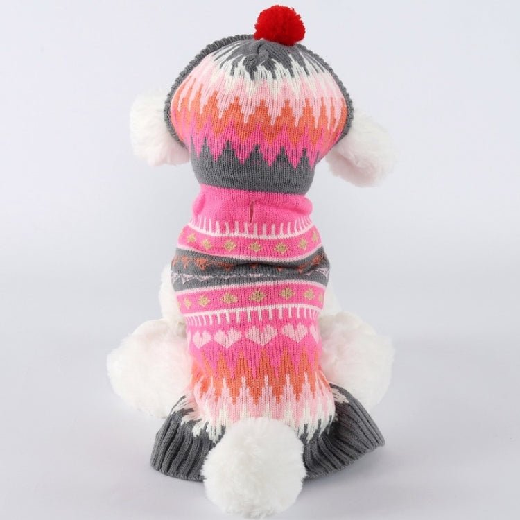 Pet Christmas Costume Sweater Hooded Ball Snowflake Costume - Trustpick