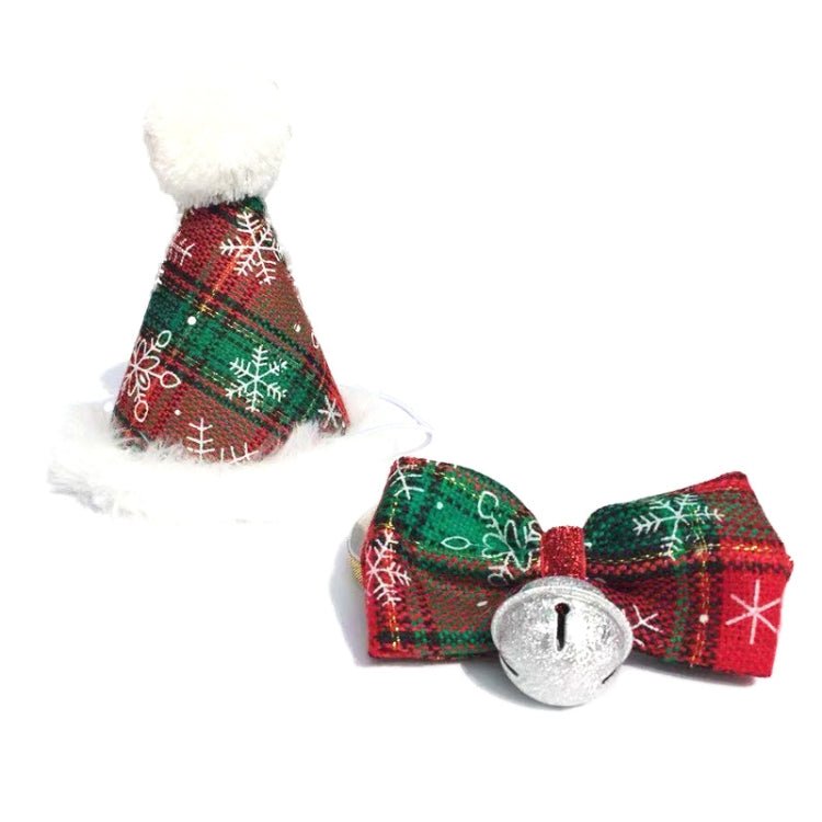 Pet Christmas Hat and Bow Tie Set Holiday Accessories - Trustpick