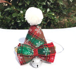 Pet Christmas Hat and Bow Tie Set Holiday Accessories - Trustpick