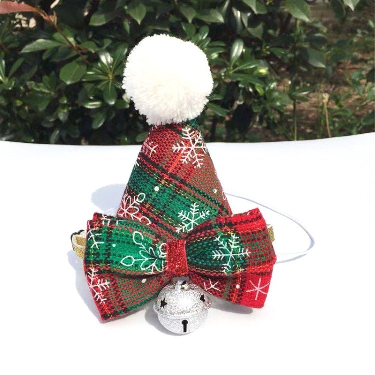 Pet Christmas Hat and Bow Tie Set Holiday Accessories - Trustpick