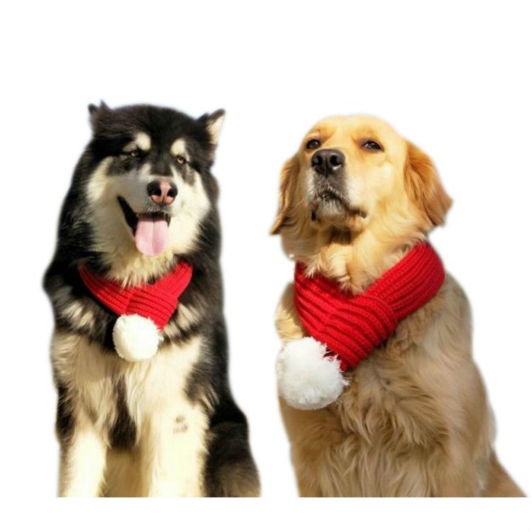 Pet Christmas Wool Scarf Medium & Large Dog Saliva Towel - Trustpick