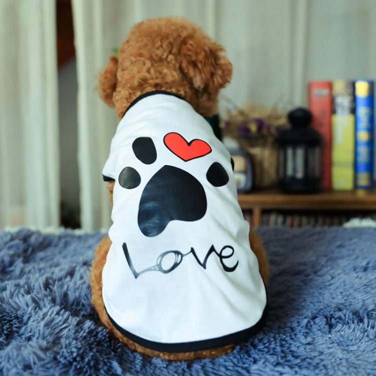 Pet Clothes Dog Love Pattern Vest Dog Clothes - Trustpick