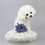Pet Clothing Dog Cat Spring and Summer Breathable Daisy Skirt - Trustpick