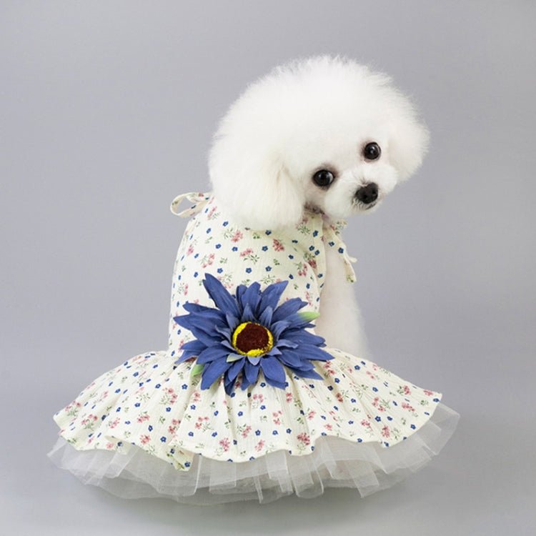 Pet Clothing Dog Cat Spring and Summer Breathable Daisy Skirt - Trustpick