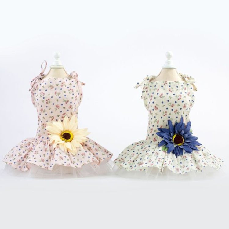 Pet Clothing Dog Cat Spring and Summer Breathable Daisy Skirt - Trustpick