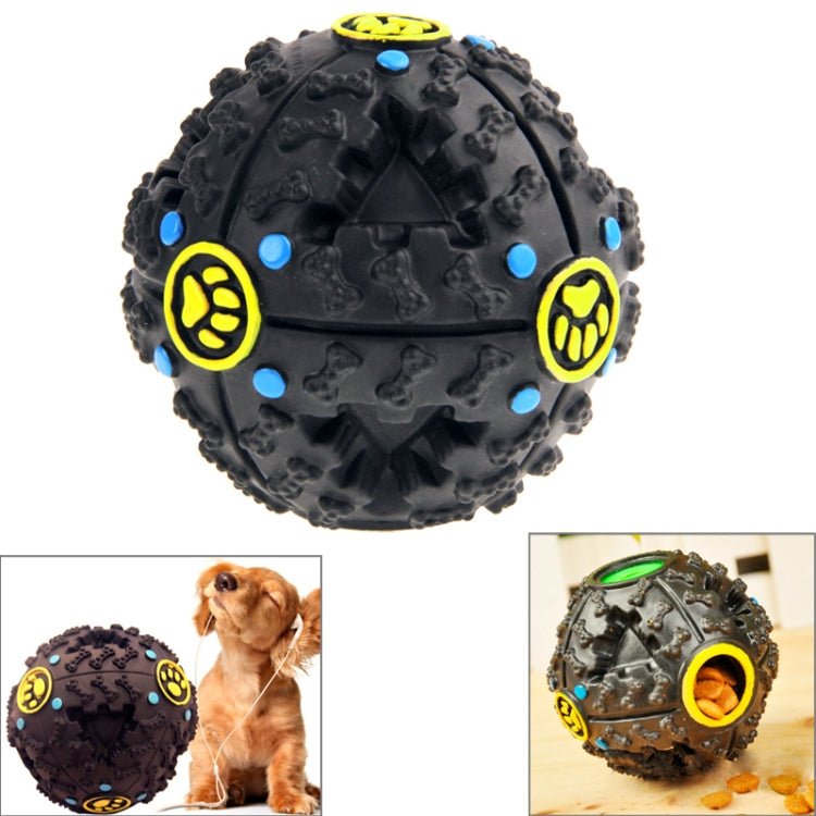 Pet Dog and Cat Food Dispenser Squeaky Giggle Quack Sound Training Toy Chew Ball - Trustpick