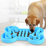 Pet Dog Supplies Bone Puzzle Silicone Slow Food Anti - choke Bowl Tableware - Trustpick