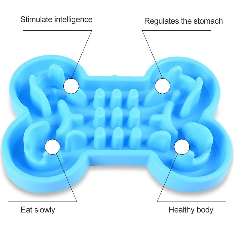 Pet Dog Supplies Bone Puzzle Silicone Slow Food Anti - choke Bowl Tableware - Trustpick