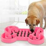 Pet Dog Supplies Bone Puzzle Silicone Slow Food Anti - choke Bowl Tableware - Trustpick
