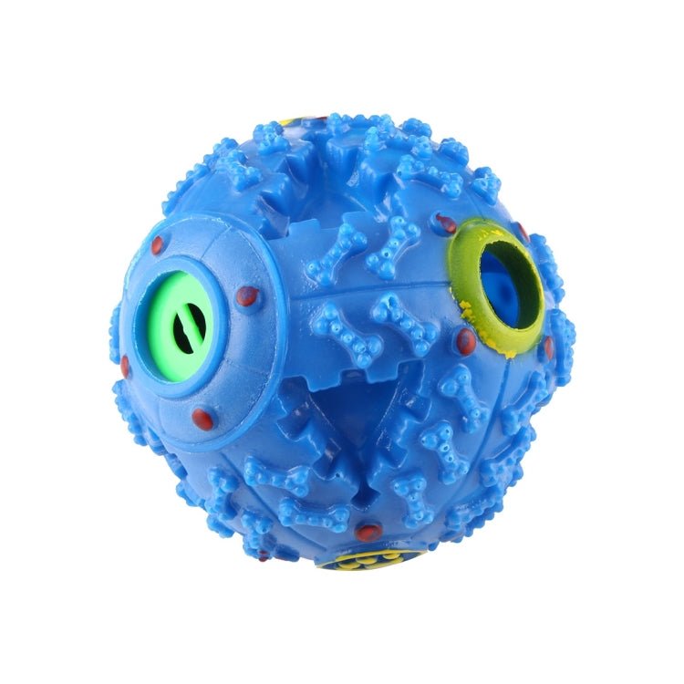 Pet Food Dispenser Squeaky Giggle Quack Sound Training Toy Chew Ball, Size: M, Ball Diameter: 9.2cm - Trustpick