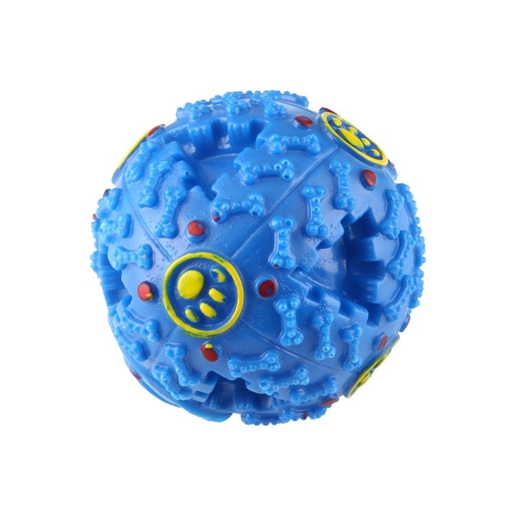 Pet Food Dispenser Squeaky Giggle Quack Sound Training Toy Chew Ball, Size: M, Ball Diameter: 9.2cm - Trustpick