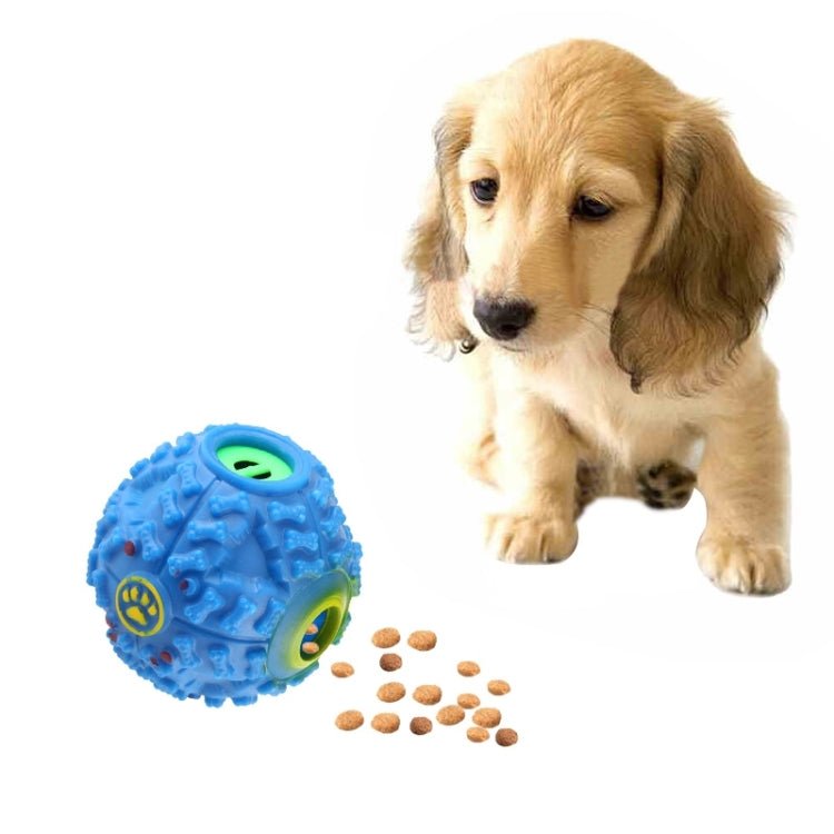 Pet Food Dispenser Squeaky Giggle Quack Sound Training Toy Chew Ball, Size: M, Ball Diameter: 9.2cm - Trustpick