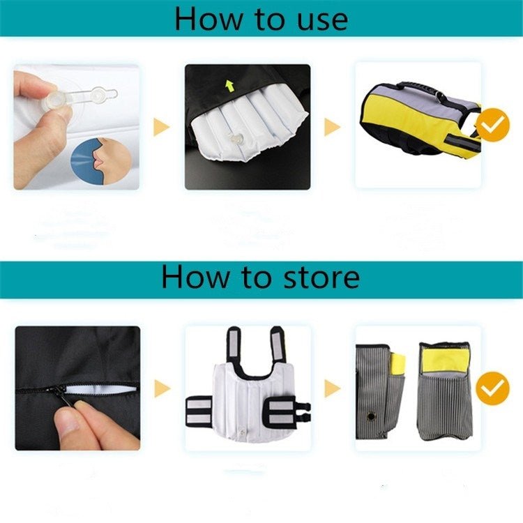 Pet Life Jacket Airbag Inflatable Dog Folding Safety Swimsuit - Trustpick