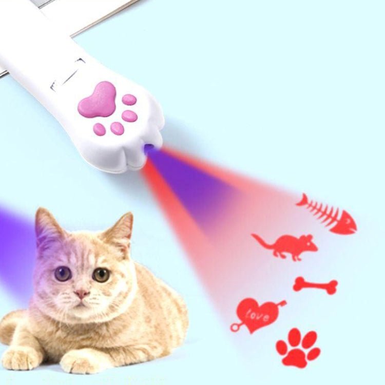 Pet Projection Toy USB Rechargeable LED Pattern Projector Cat Teaser Interactive Toys - Trustpick