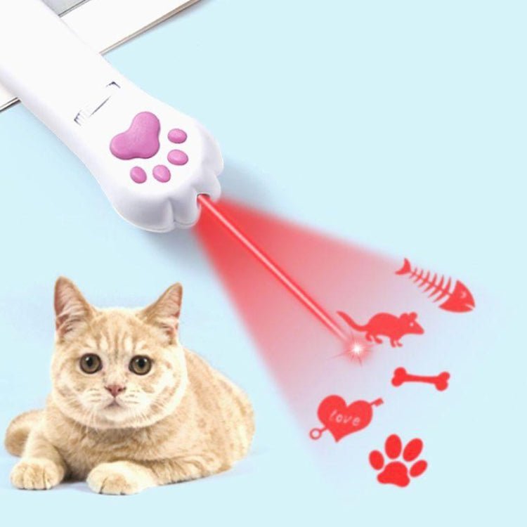 Pet Projection Toy USB Rechargeable LED Pattern Projector Cat Teaser Interactive Toys - Trustpick