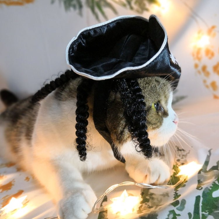 Pet Supplies Halloween Pirate Hat Cat And Dog Wig White Pirate Hat - Trustpick