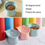 Pet Tall Protection Cervical Slant Mouth Food Bowl Anti - overturning Plastic Cat Bowl - Trustpick
